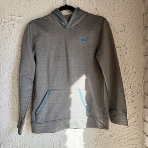 Puma Gray Hoodie with Blue Details Boys XL